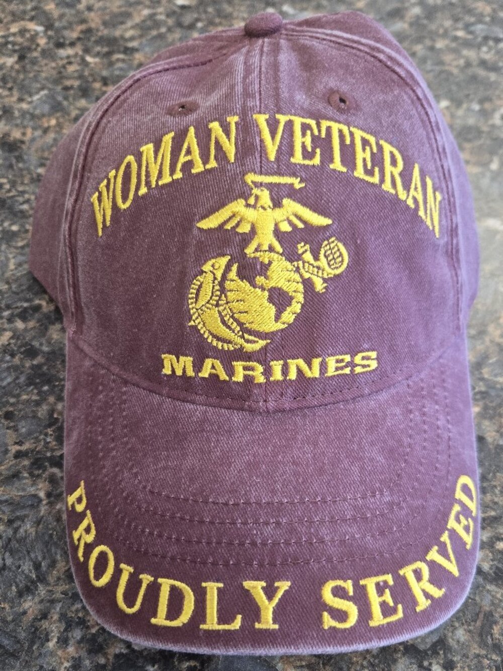 Female Veteran Cap (Purple and Gold) - 100 % Cotton